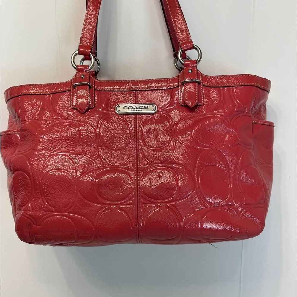 Coach Embossed Patent Leather Tote